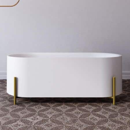 Maisie Acrylic Double Ended Tub with Brushed Brass Stand