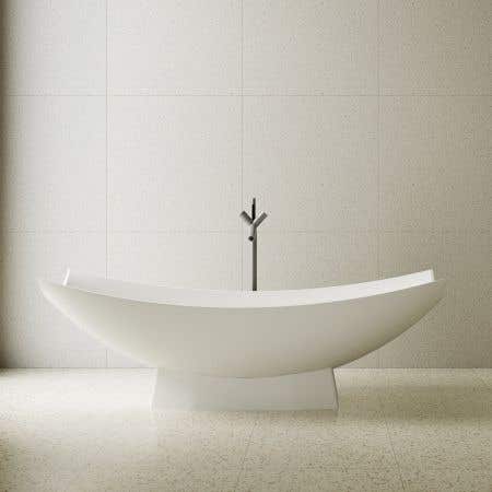 Front View - Matte White / White Drain - Everdeen 70 Inch Resin Hammock Freestanding Tub