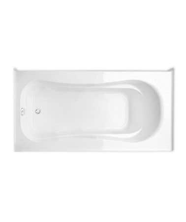 Vecelli 72 Inch Acrylic Alcove Left-Hand Drain Bathtub - White